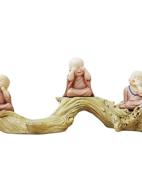 新中式禅意小和尚摆件套装