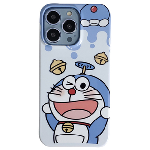 可爱叮当猫苹果15菲林壳iphone13半包手机壳14promax菲林硬壳11xsmax卡通12promax菲林软壳78plus防摔xr动漫