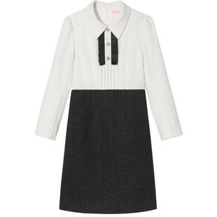 SALT.P可颜2024年冬季新款法式千金风优雅撞色小香连衣裙短款