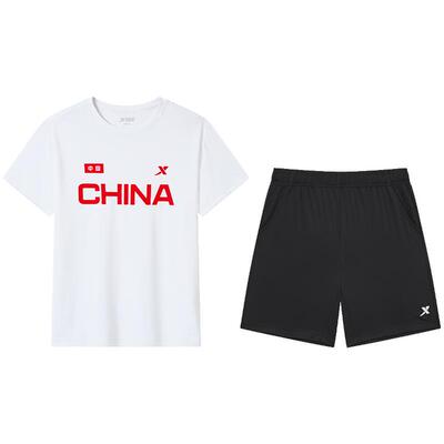 特步童装夏季新款中大童吸湿速干儿童透气凉感T恤短裤男女童套装