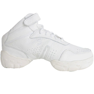 白色舞蹈鞋女真皮软底男爵士现代广场舞跳舞鞋女鞋牛皮外穿鞋子