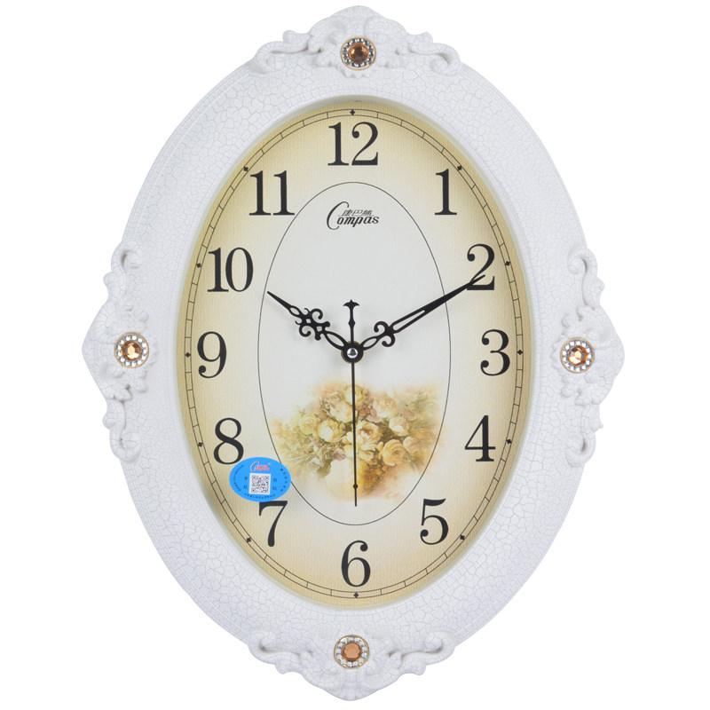 康巴丝静音时尚欧式钟表挂钟客厅田园挂表个性挂墙创意石英钟家用