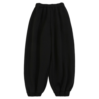 oddtails男童加绒运动裤2025新款儿童纯色束脚裤子大童秋冬装卫裤