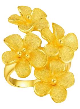 繁花似锦镀金开口戒指活口可调节