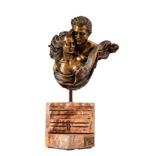 阿斯蒙迪进口青铜情侣摆件维达尔原创订婚结婚礼品祝福摆件艺术品