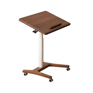 三梦实木书桌升降电脑桌子移动床边桌卧室家用办公桌小户型写字桌