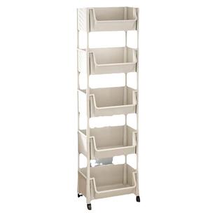 书架落地简易家用儿童带轮多层储物柜窄缝小书柜靠墙边收纳置物架