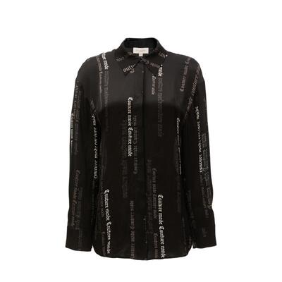 tq区CoutureMade衬衫女春夏含桑蚕丝顺滑字母上衣外套