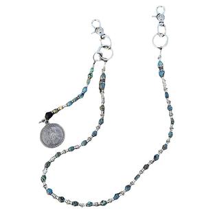 绿松石黑银裤链手工拼接原创手作小众穿搭配饰腰间挂饰高级感复古