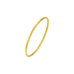 明牌珠宝古法黄金福运手镯 足金简约圆镯手饰女友圣诞礼物AFI0289