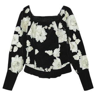 利达 NEW DADADA【甜嗓知性】一字肩露肩设计小众长袖衬衫上衣女