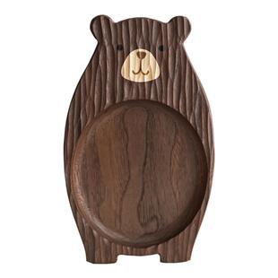 木头恰恰/小熊木盘子点心盘创意日式果盘餐盘茶盘木托盘ins装饰盘