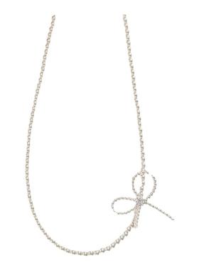 施华洛珍珠女串珠蝴蝶结锁骨颈链