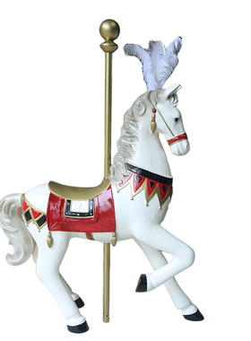 创意旋转木马玻璃钢落地摆件婚礼装饰欧式卡通风可定制拍照道具