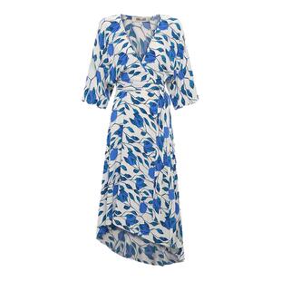 DVF V领茶歇裙A字裙中长款裹身连衣裙DW4R002