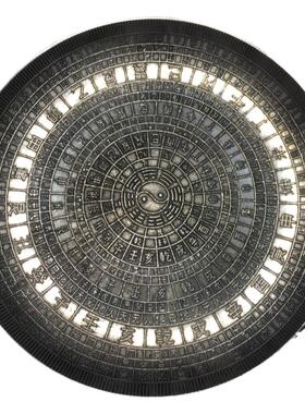 玄关铜鎏银九宫太极八卦铜盘子铜