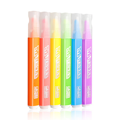 晨光文具儿童星彩荧光笔标记学生用记号笔3色6色大容量手账笔标书考研划重点背书神器水彩笔闪粉夜光彩色笔