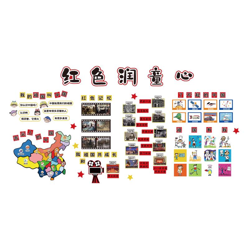 幼儿园国庆红长征环创墙贴