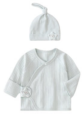 新生婴儿半背衣服春秋款初生宝宝上衣送胎帽子四季款半背和尚服