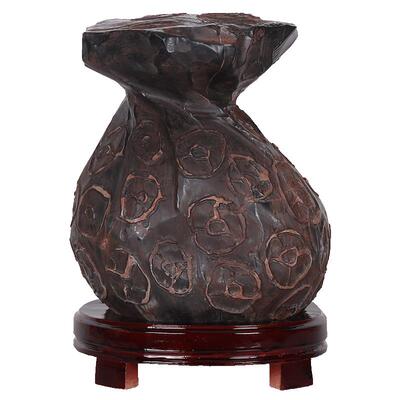 钱袋子福袋摆件客厅奇石天然原石