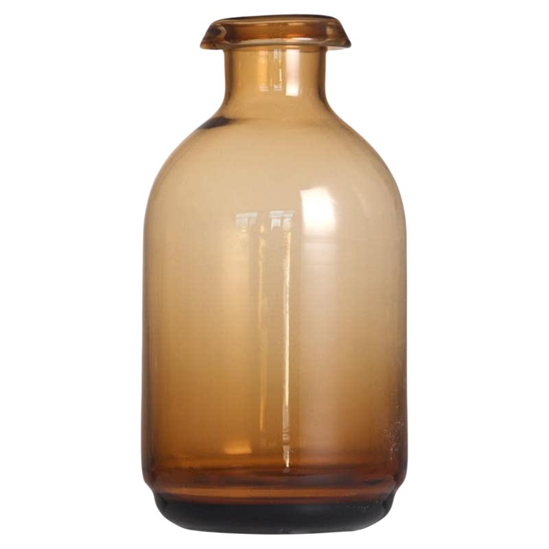 【孤品】琥珀色手工透明玻璃花瓶插花水培花器装饰摆件特价清仓