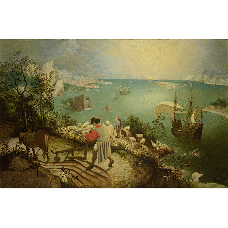 伊卡洛斯的衰落老彼得·勃鲁盖尔高清油画作品装饰画素材图片