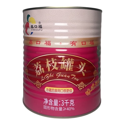 商用荔枝罐头冷饮冰粥铁皮鑫口福