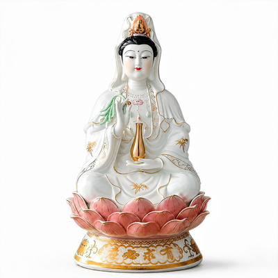观音陶瓷佛像摆件纯手工