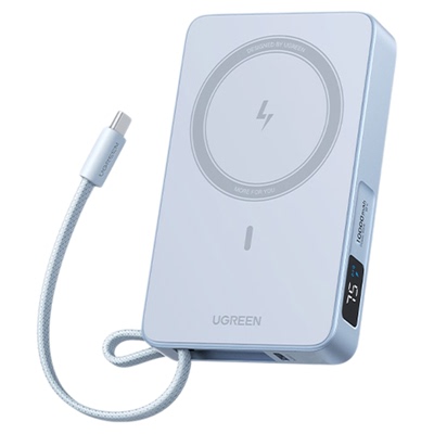 【3C认证可上飞机】绿联2025新款10000毫安30W磁吸无线充电宝自带线适用苹果17专用小米 快充便携移动电源