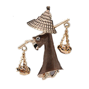 精致礼物枫桥夜泊渔夫胸针时尚气质百搭外套春款胸花配饰毛衣别针