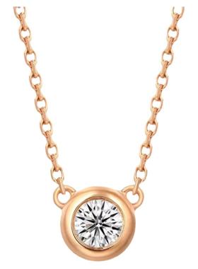 圆形银镀玫瑰金豆豆吊坠米奇项链