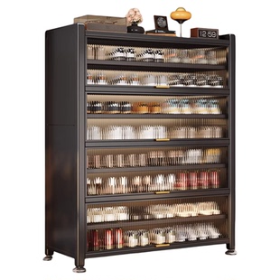 鞋柜钢制家用门口靠墙一体多层储物柜玄关入户大容量落地防尘鞋架