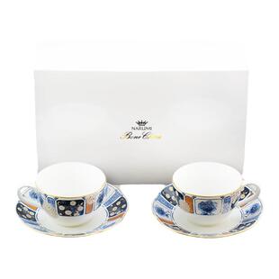 NARUMI/鸣海 KIKKA伊万里 双人茶/咖杯碟/280cc 骨瓷 釉中彩 礼盒