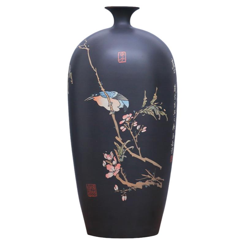 建水紫陶手工花插R95小口花瓶
