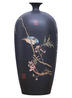 建水紫陶手工花插R95小口花瓶