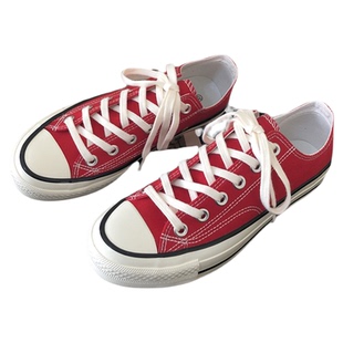 1970s大红色低帮帆布鞋潮流百搭舒适休闲鞋2026春夏新款系带板鞋