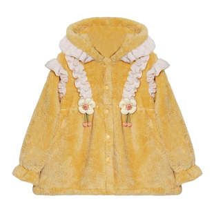 Bananagirl睡衣女2026年秋冬新品加厚保暖甜美连帽大码家居服女套