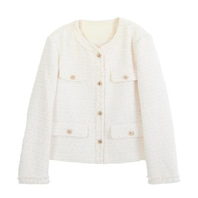 【关注领券】BuouBuou秋季法式优雅银丝小香风外套女WJ4C816