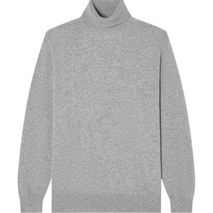 鄂尔多斯1980 高领纯羊绒衫/半高领拉链内搭套衫男秋冬保暖针织衫