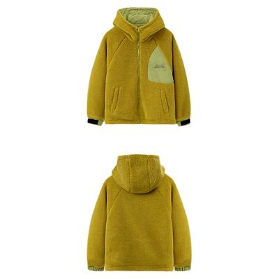 EBAER童装儿童毛绒外套2025冬季新款男女童抗静电摇粒绒保暖上衣