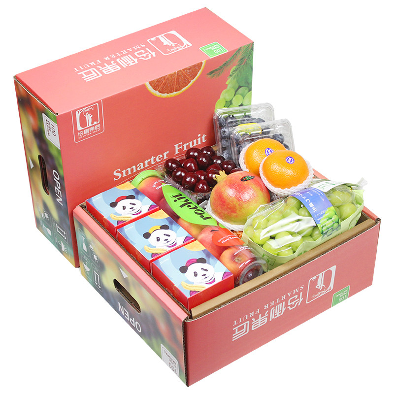 中秋组合7斤手提礼盒鲜果+月饼