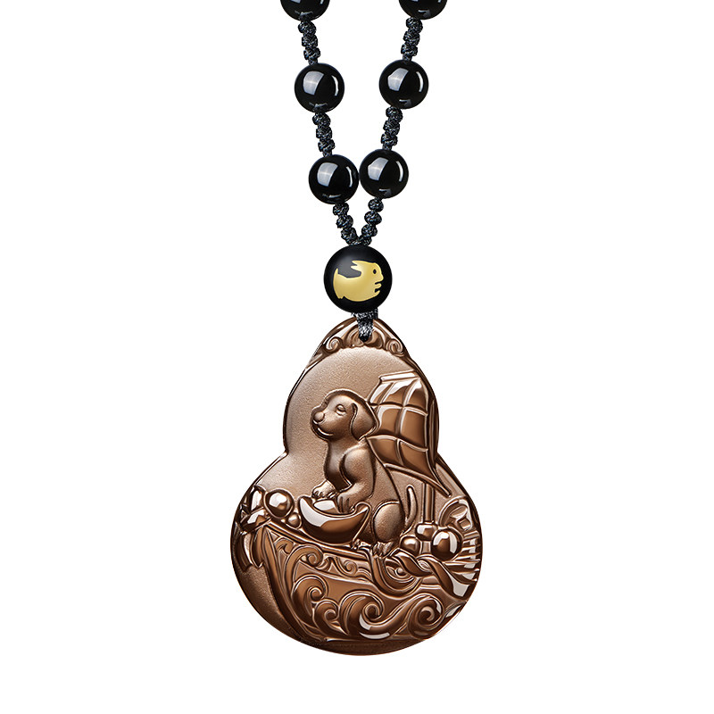 淘运阁贵犬乘舟吉宏吊坠属兔