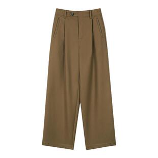 solighter 法式复古羊毛直筒九分裤女秋冬2025新款高腰显瘦休闲裤