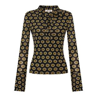 [弹力网纱]DVF2026春夏新款POLO领度假金色罗盘玫瑰上衣BL4T014