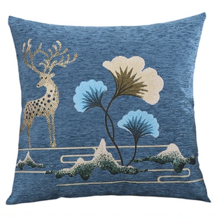 雪尼尔提花沙发抱枕套拉链沙发靠垫靠背垫双面床头上宿舍护腰卧室