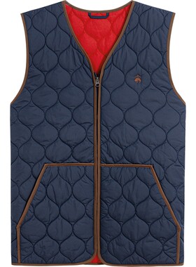 布克兄弟男士纯色棉服马甲