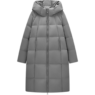 爱居兔石墨烯保暖中长款羽绒服2025年新款女冬羽绒外套