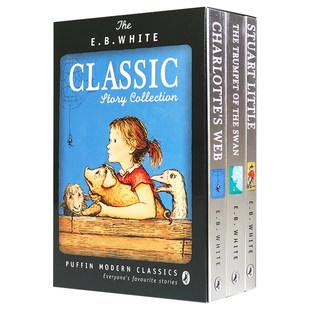 EB怀特经典故事3册 夏洛特的网 精灵鼠小弟 吹小号的天鹅 EB White Classic Story 英文原版小说 Stuart Little 进口英语书籍