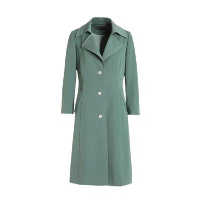乔万尼风衣外套中长款湖波绿色