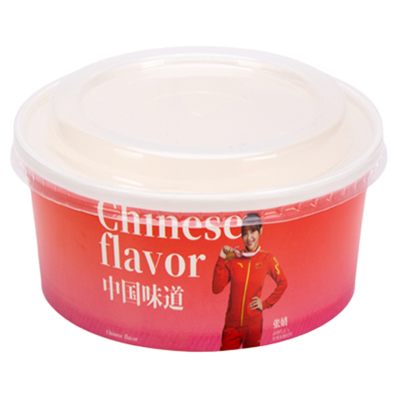 一次性牛皮纸带盖外卖打包碗